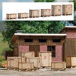 Wood Pallets & Crates - Laser-Cut Wood Kit -- 6 of Each