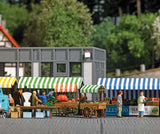 2 Outdoor Market Carts - Laser-Cut Wood Complete Miniature Scene Kit -- 2 Carts, Pumpkins, Greens-2