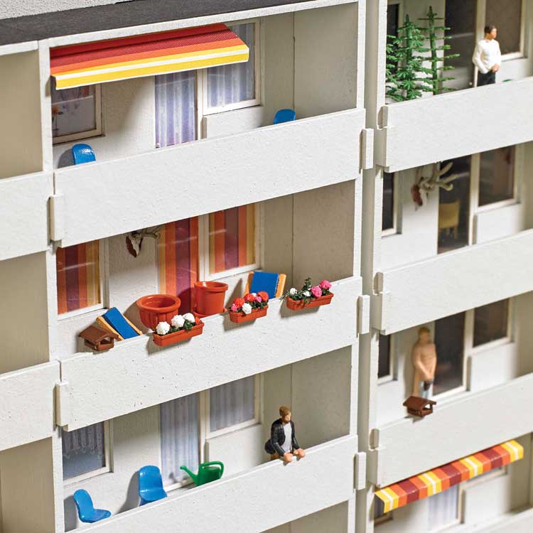 Balcony Details Set -- 80 Flowers, 6 Watering Cans, Tools, 4 Chairs, 2 Birdhouses and More-1