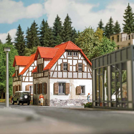 Weathered Half-Timber House -- Laser-Cut Kit - 3-9/16 x 3-3/8 x 4-1/8" 9 x 8.6 x 10.5cm-2