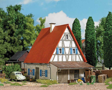 Weathered Half-Timber House -- Laser-Cut Kit - 4-13/16 x 3-3/8 x 4-3/16" 12.2 x 8.6 x 10.6cm-1