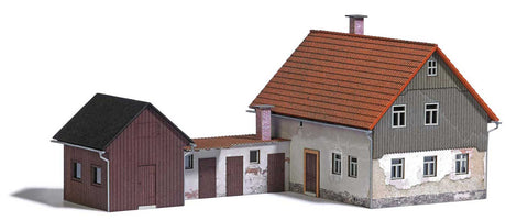 Weathered House with Addition -- Laser-Cut Kit - 8-7/8 x 5 x 4" 22.5 x 12.8 x 10.1cm-2
