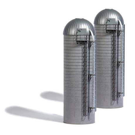 Tall Concrete Farm Silos -- Kit - 2-15/16" 7.5cm Diameter x 9-5/8" 24.5cm Tall pkg(2)-1
