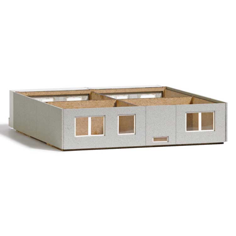 WBS 70 Prefabricated Concrete Building Add-On Single Story -- Laser-Cut Kit - 15.8 x 14 x 3.4cm-2