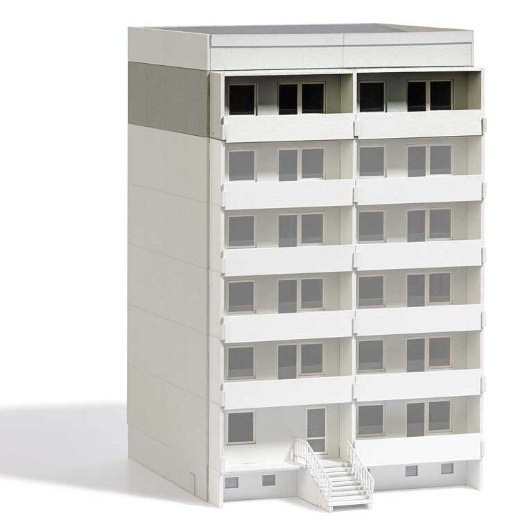 WBS 70 Prefabricated Concrete Building Add-On Single Story -- Laser-Cut Kit - 15.8 x 14 x 3.4cm-3