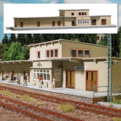 Elbingerode Train Station -- Laser-Cut Wood & Card Kit - 18-1/8 x 6-3/16 x 3-1/2" 46 x 15.7 x 8.8cm-1