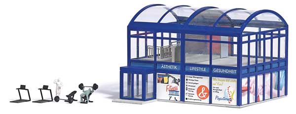 Gymnasium -- Kit - With Fitness Equipment, 2 Unpainted Figures 4-7/16 x 4-5/16 x 3-1/16"-1