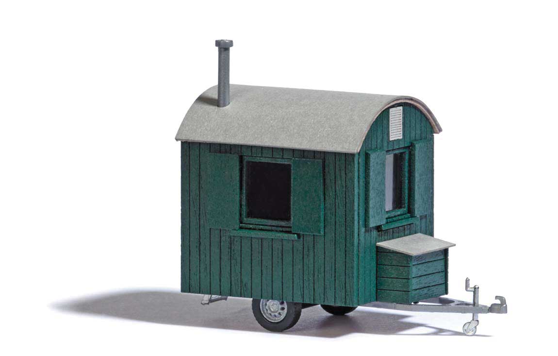 Logger's Trailer Hut - Laser-Cut Wood Kit -- Green-2