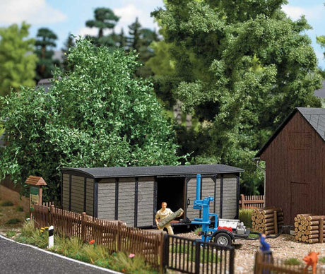 Wooden Shed -- Laser-Cut Wood Kit - 3-3/8 x 1-7/16 x 1-1/4" 8.6 x 3.6 x 3.1cm-1
