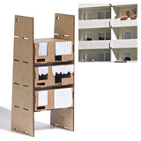3 Apartment Interiors for WBS 70 Prefabricated Concrete Building -- Laser-Cut Kit with Interior Wall Decorations-3