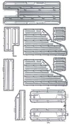 Large Rain Gutter Set -- 7 Sprues of Mixed Gutter Details