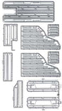 Large Rain Gutter Set -- 7 Sprues of Mixed Gutter Details