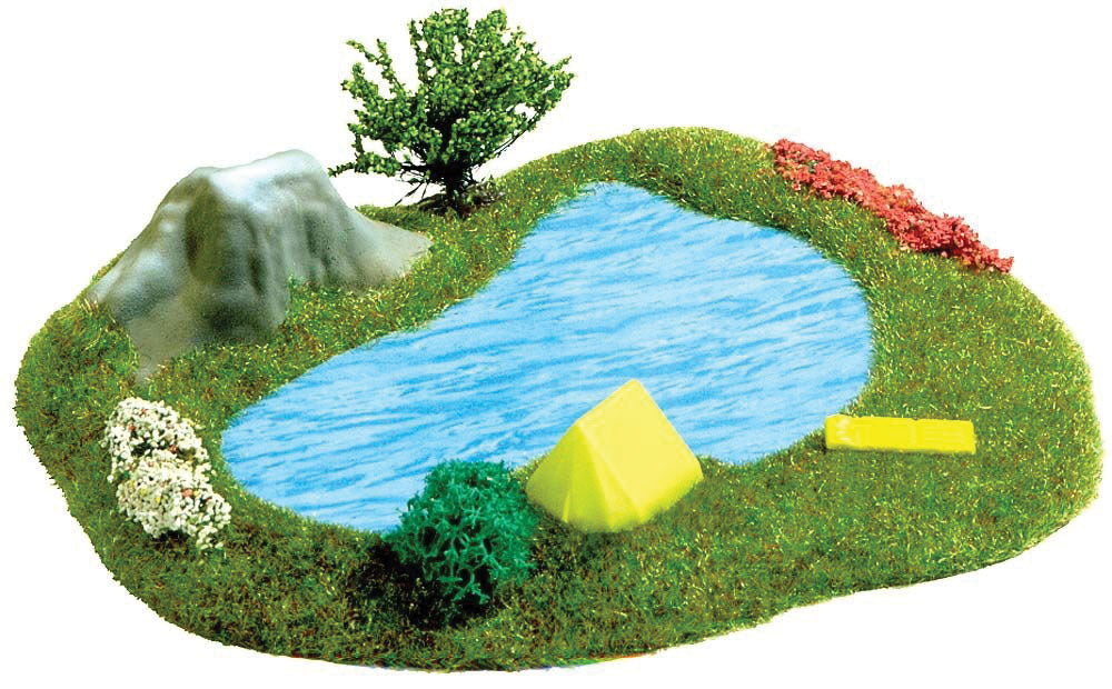 Small Lake w/Tent -- 5-7/8 x 5-1/2"  15 x 14cm