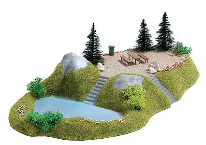 Lake w/Rest Stop -- 30.0 x 18.0cm