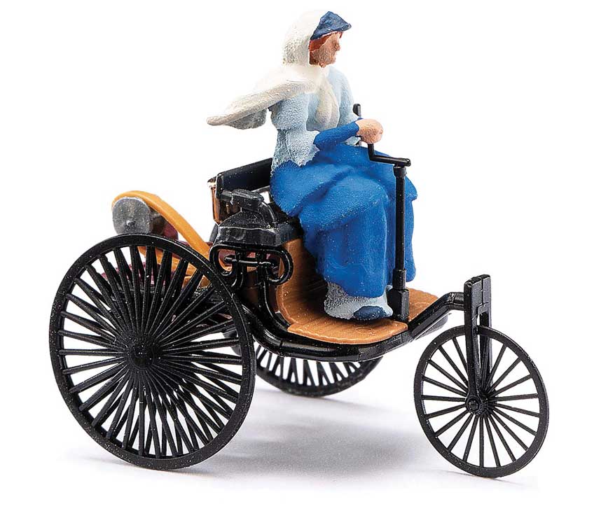 1886 Benz-Patent Motorwagen with Figure - Assembled -- Black-2