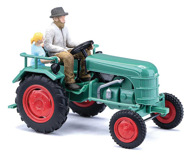 1953 Kramer KL 11 Farm Tractor w/Figures - Assembled -- Green, Red-1