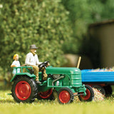 1953 Kramer KL 11 Farm Tractor w/Figures - Assembled -- Green, Red-2