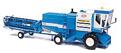 1982 Fortschritt E 514 Farm Combine - Assembled -- With Harvesting Head Trailer (blue, white, German Lettering)