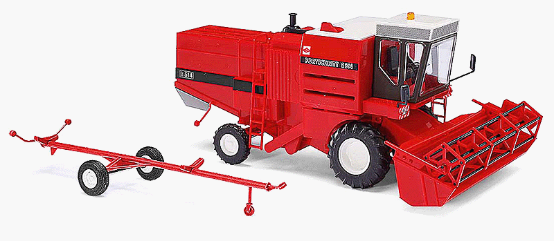 1982 Fortschritt E 514 Farm Combine w/Trailer - Assembled -- Red