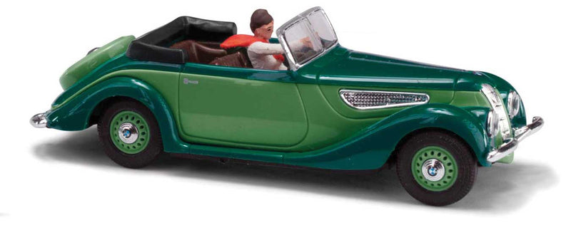 1952 BMW 327 Convertible with Driver - Assembled -- Top Down (green)