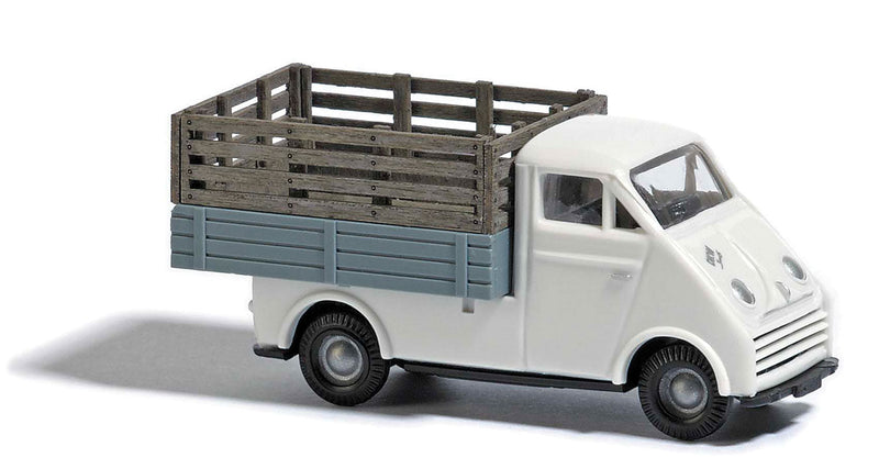 1956 DKW 3=6 Pickup Truck w/Stake Sides - Assembled -- White, Gray