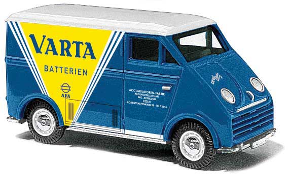 1956 DKW 3=6 Van - Assembled -- Varta (blue, yellow, German Lettering)