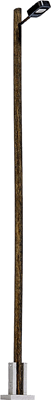 Square Station/Platform Lamp on Wood Post -- With Yellow LED 5-9/16"  14.2cm Tall