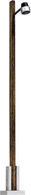 Streetlight on Wood Post -- With Yellow LED - 3-5/8"  9.2cm Tall