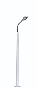Streetlight w/Concrete Mast -- With Teardrop Light Housing (silver) 3-1/2"  9cm Tall