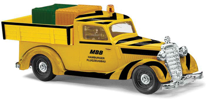 1936 Mercedes-Benz 170V Pickup Truck - Assembled -- MBB Airport (yellow, black, German Lettering)