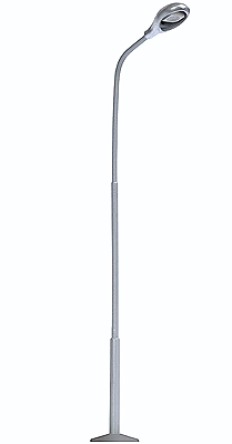 Metal-Mast Street Light w/White LED -- Silver - 3-1/2"  8.9cm Tall