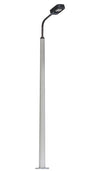 Concrete Pole Street Light w/White LED -- Black Lamp Head 3-1/2"  9cm Tall