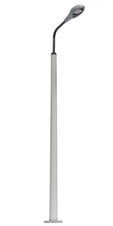 Concrete Pole Street Light w/White LED -- Silver Lamp Head 3-1/2"  9cm Tall