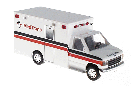 Emergency - Ford E-350 Ambulance -- Med Trans (red, white)