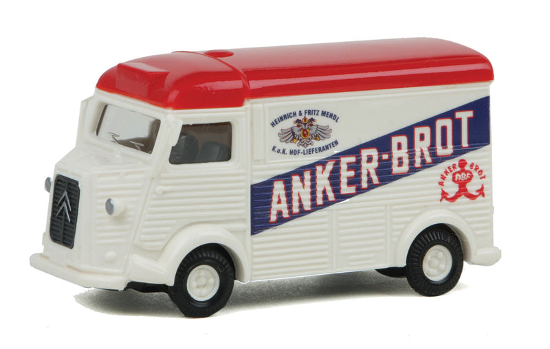 1958 Citroen H Van - Assembled -- Anker Brot (white, blue, red, French Lettering)