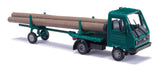 1992 Multicar M26 Flatbed with Log Stakes and Trailer - Assembled -- Green-1