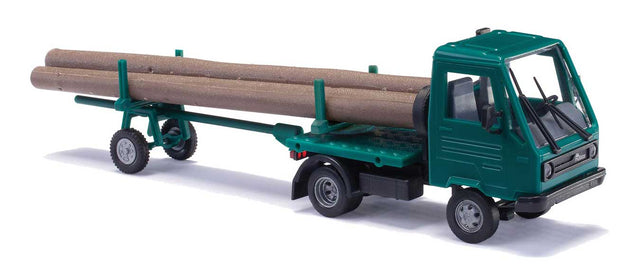 1992 Multicar M26 Flatbed with Log Stakes and Trailer - Assembled -- Green-1