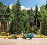 1992 Multicar M26 Flatbed with Log Stakes and Trailer - Assembled -- Green-2