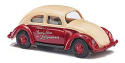 1951 Volkswagen Beetle w/Oval Rear Window - Assembled -- Lillliput (ivory, red, German Lettering)