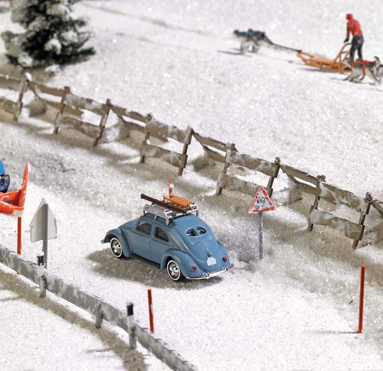 1951 Volkwagen Beetle with Roof Rack - Assembled -- Blue-1