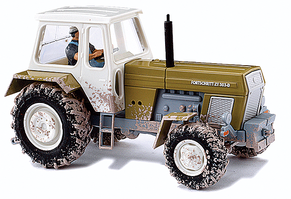 Fortschritt ZT 303 Farm Tractor -- Weathered w/Farmer Figure