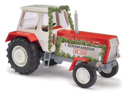 1967 Fortschritt ZT 300 Farm Tractor w/Enclosed Cab - Assembled -- Erstes Serienfahrzeug (red, white, green bunting, German Lettering)