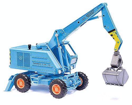 1974 Weimar Mobilbagger T174-2E Rubber-Tired Construction Crane - Assembled -- Blue, Orange