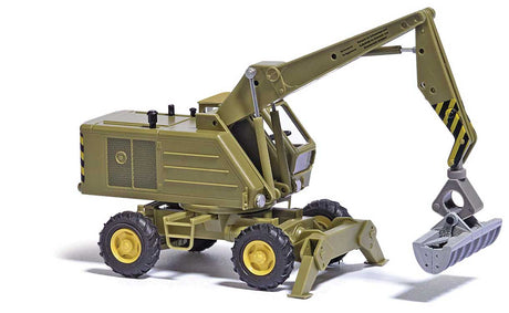1974 Weimar Mobilbagger T174-2 Rubber-Tired Construction Crane - Assembled -- With Clearing Bucket (green, yellow)