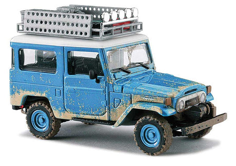 1960 Toyota Land Cruiser J4 Hardtop SUV with Roof Rack - Assembled -- Weathered, Blue, White
