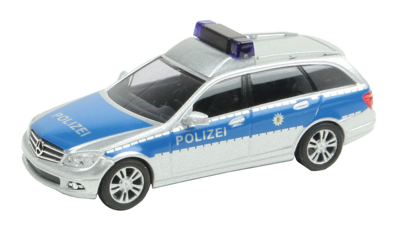 2007 Mercedes-Benz C Klasse Station Wagon - Assembled -- Baden-Wurttemberg, Germany, Police (silver, blue, German Lettering)
