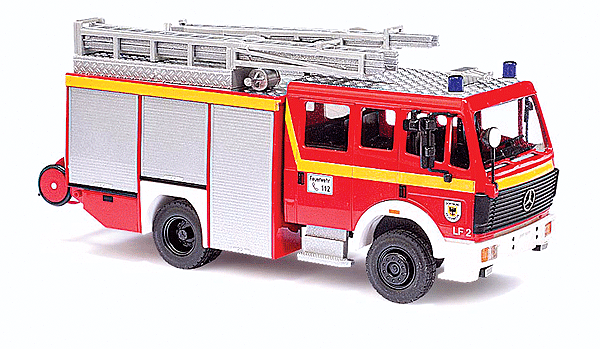 Emergency 1988 Mercedes-Benz MK88 1222 Fire Ladder Truck - Assembled -- 3 Side Door Version, Dortmund Fire Department (red, yellow, silver, German L