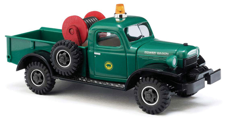 1945-1968 Dodge Power Wagon 4x4 Pickup Truck w/Hose Reel - Assembled -- California Parks (green, black)