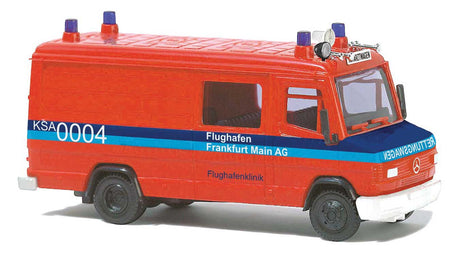 Mercedes-Benz 507 D Cargo Van Ambulance - Assembled -- Frankfort, Germany, Airport (red, blue, German Lettering)