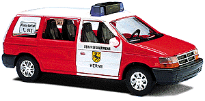Emergency -- Chrysler Voyager Mini-Van Herne Fire Bureau (red, white door & roof)
